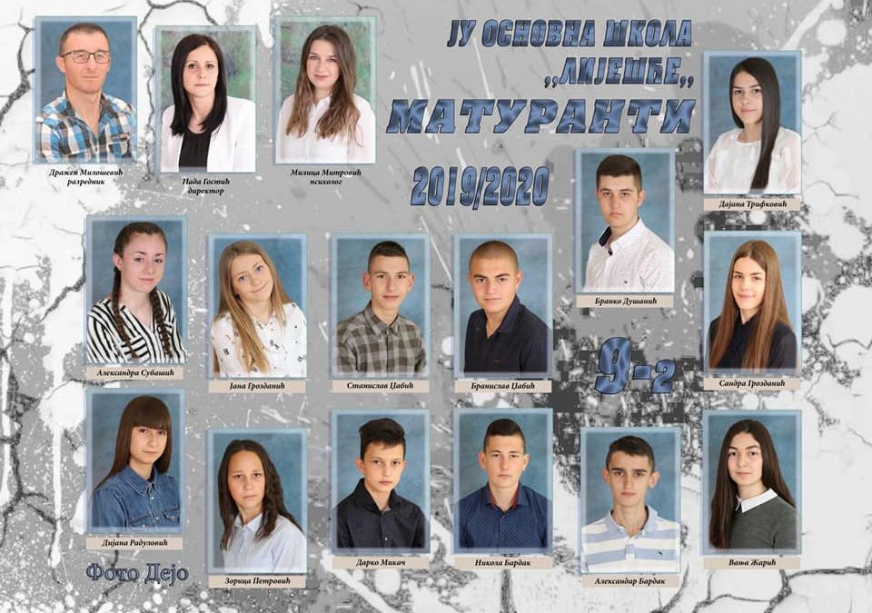 Матуранти генерација 2019/2020